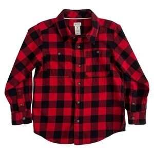 Carter’s Shirt Plaid Kids Button Down Red & Black Size 7